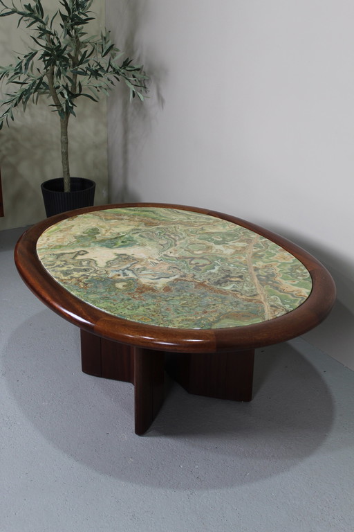 Vintage Onyx Salontafel - Hohnert Design, Ovaal, Jaren '70