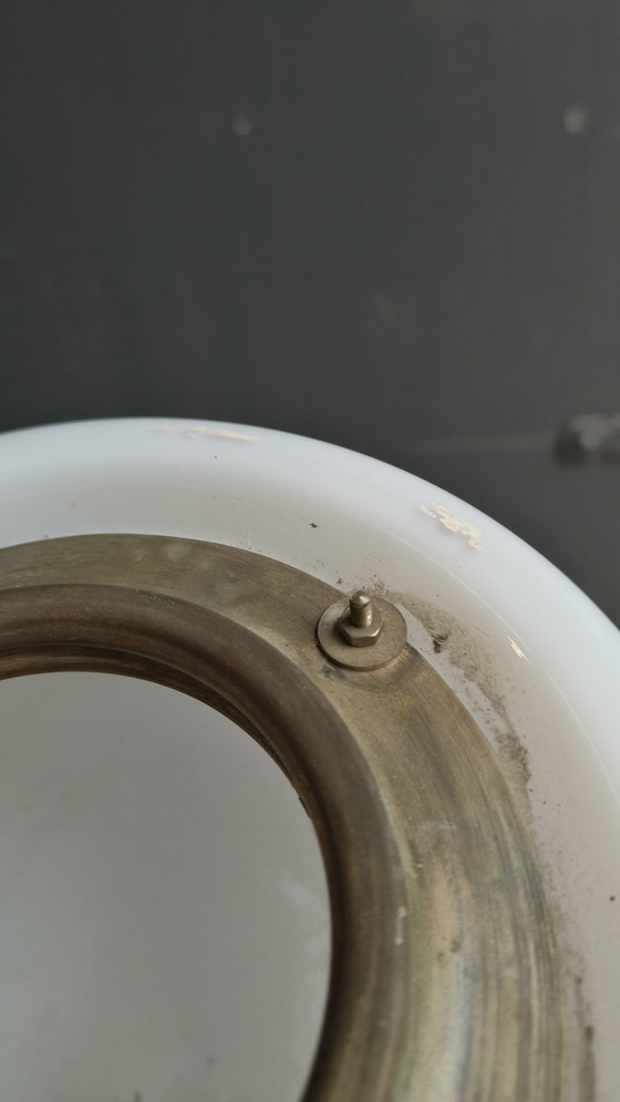 Image 1 of Hamolite 1934 By Frans Hamers Art Deco Opaline Plafondlamp