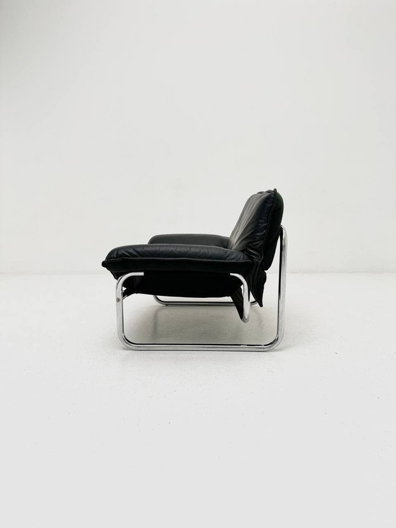 Image 1 of Bauhaus leren fauteuil van Johan Bertil Häggström voor Ikea, 1970