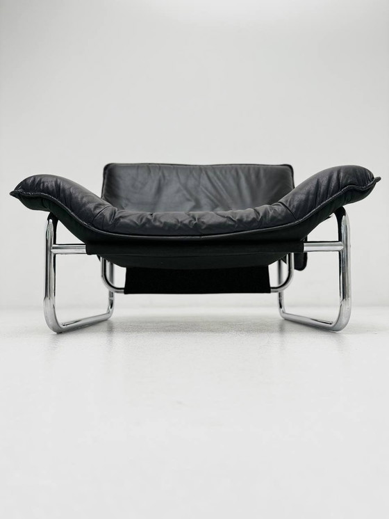 Image 1 of Bauhaus leren fauteuil van Johan Bertil Häggström voor Ikea, 1970