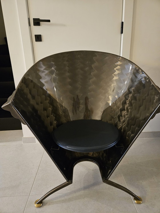 Image 1 of Vintage Franse Post-Moderne Design Chair Uit De Jaren 1980