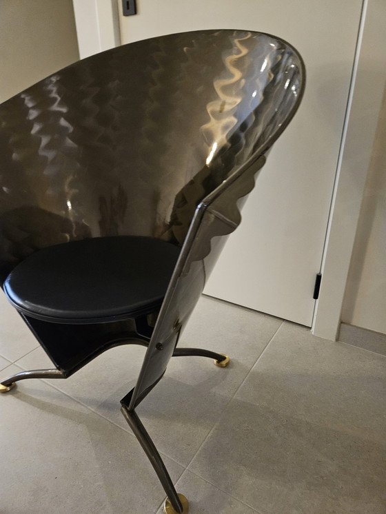 Image 1 of Vintage Franse Post-Moderne Design Chair Uit De Jaren 1980