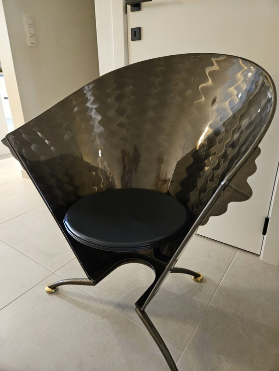 Image 1 of Vintage Franse Post-Moderne Design Chair Uit De Jaren 1980