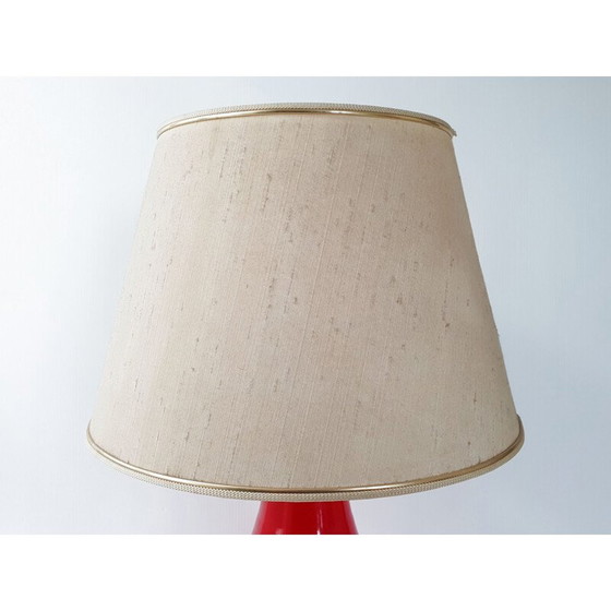 Image 1 of Vintage rode glazen lamp, jaren 1960