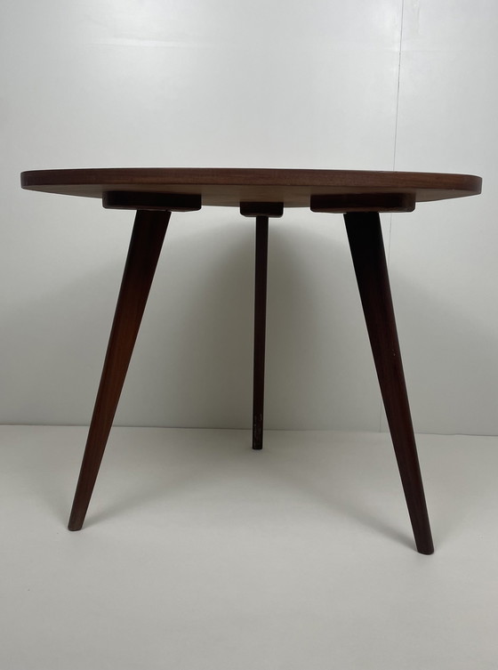 Image 1 of Vintage teakhout tripod coffee table