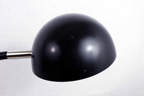 Image 1 of Paddestoel bureaulamp in chroom en zwart metaal, 70S/80S