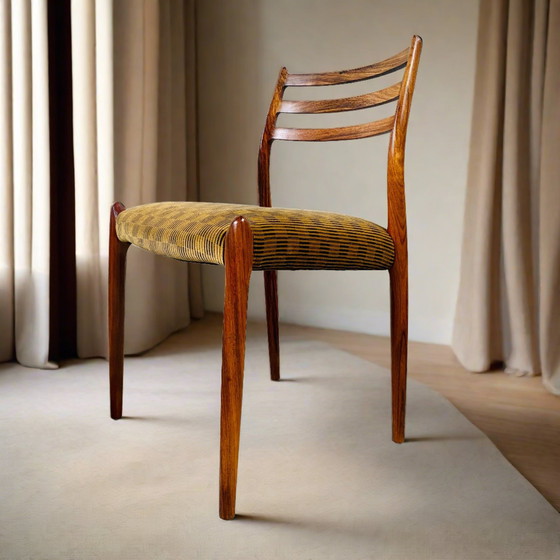 Image 1 of 4 X Niels O. Møller Palissander Eetkamerstoelen Model 78 From J.L. Møller Möbelfabrik, Denmark 1962