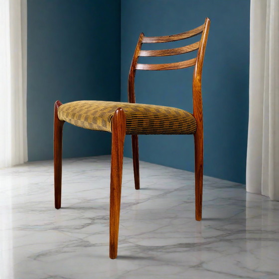 Image 1 of 4 X Niels O. Møller Palissander Eetkamerstoelen Model 78 From J.L. Møller Möbelfabrik, Denmark 1962