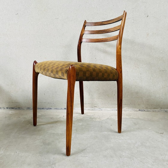 Image 1 of 4 X Niels O. Møller Palissander Eetkamerstoelen Model 78 From J.L. Møller Möbelfabrik, Denmark 1962