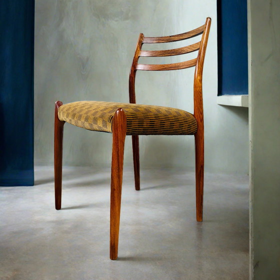 Image 1 of 4 X Niels O. Møller Palissander Eetkamerstoelen Model 78 From J.L. Møller Möbelfabrik, Denmark 1962