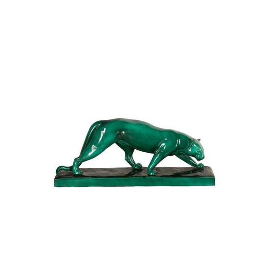 Image 1 of Vintage art deco panter van keramiek door Rochard