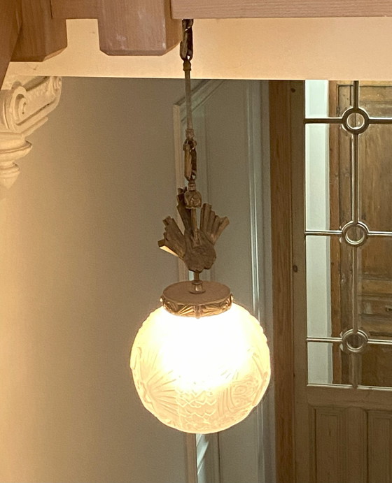 Image 1 of Franse Art Deco Hanglamp (Muller Frères)