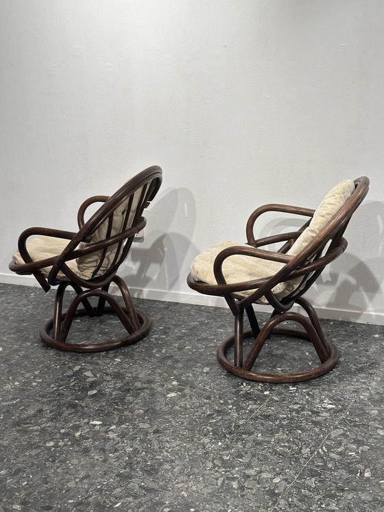 Image 1 of Vintage Set Van 2 Rotan Fauteuils 