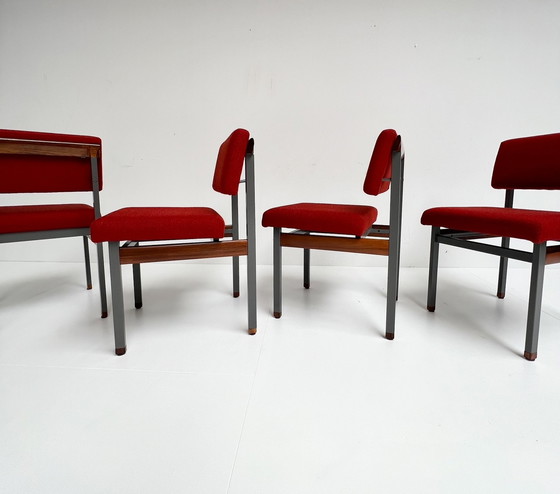 Image 1 of Set van 4 Pali eetkamerstoelen van Louis van Teeffelen, 1960's