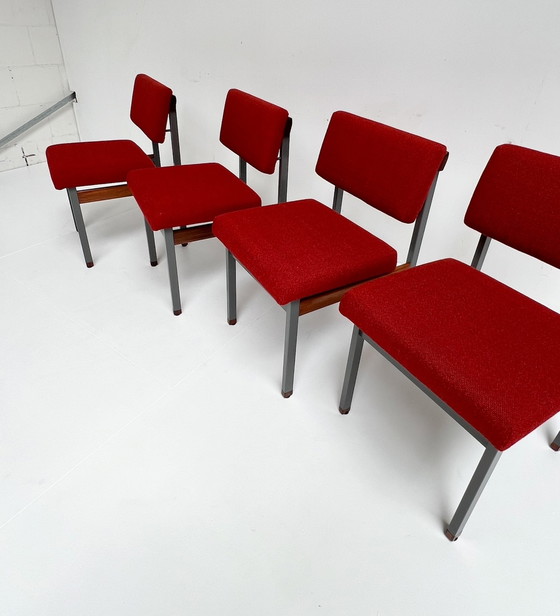 Image 1 of Set van 4 Pali eetkamerstoelen van Louis van Teeffelen, 1960's