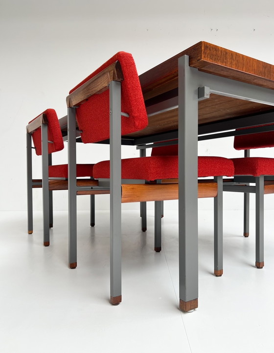 Image 1 of Set van 4 Pali eetkamerstoelen van Louis van Teeffelen, 1960's