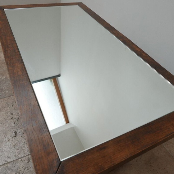 Image 1 of Vintage eiken en spiegel salontafel door Charles Dudouyt, Frankrijk 1940