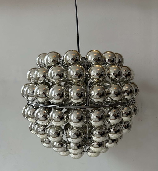 Vintage hanglamp, Chroom Demi Sphère, Frankrijk 1970