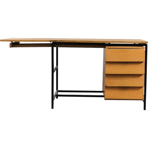 Vintage inklapbaar bureau stalen buizen, Duitsland 1960