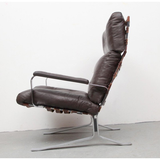Image 1 of Highjack fauteuil in bruin leer - jaren 1970