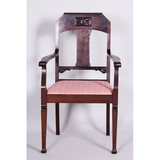 Image 1 of Vintage Art Nouveau walnoten armstoel, Oostenrijk 1910