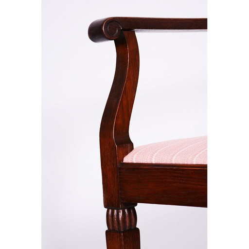 Vintage Art Nouveau walnoten armstoel, Oostenrijk 1910