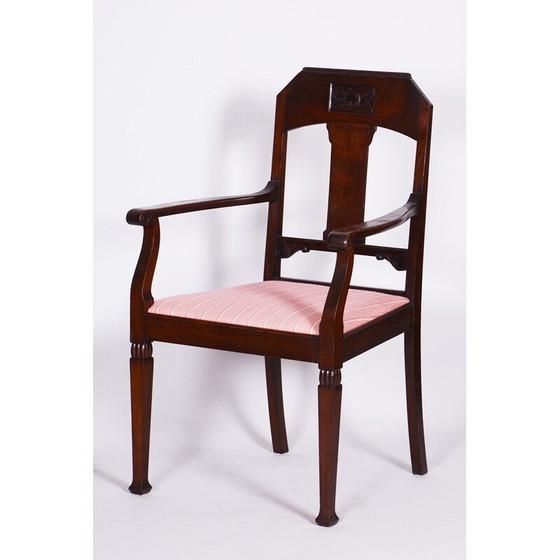 Image 1 of Vintage Art Nouveau walnoten armstoel, Oostenrijk 1910