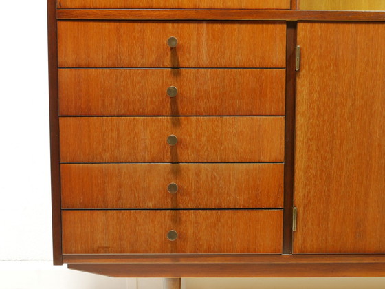 Image 1 of Vintage highboard / woonkamer kast met vitrinekast, jaren 60, Duitsland