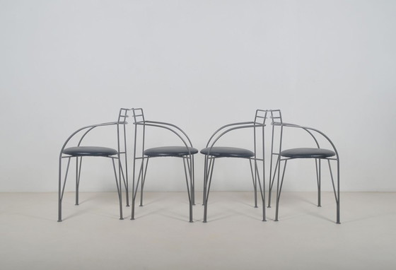 Image 1 of 4 Stoelen 'Lune d'Argent' ontworpen door Pascal Mourgue voor Fermob, 1985