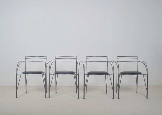 Image 1 of 4 Stoelen 'Lune d'Argent' ontworpen door Pascal Mourgue voor Fermob, 1985