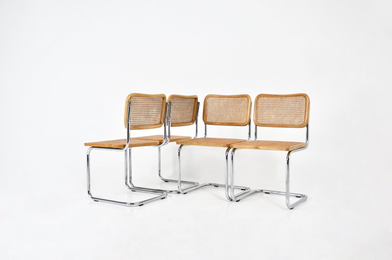 Image 1 of Eetkamerstoelen Stijl B32 van Marcel Breuer, set van 4