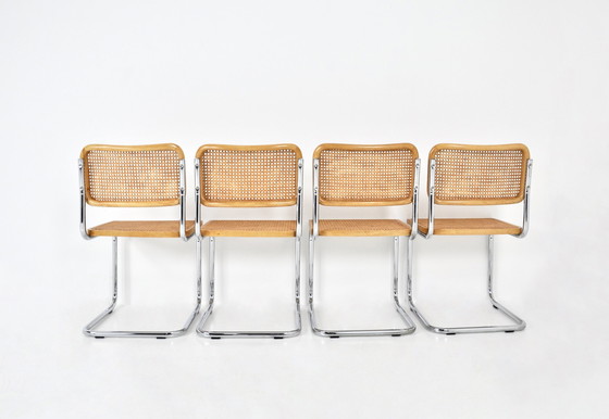 Image 1 of Eetkamerstoelen Stijl B32 van Marcel Breuer, set van 4