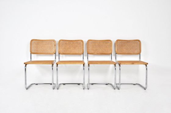 Image 1 of Eetkamerstoelen Stijl B32 van Marcel Breuer, set van 4