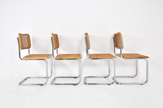 Image 1 of Eetkamerstoelen Stijl B32 van Marcel Breuer, set van 4