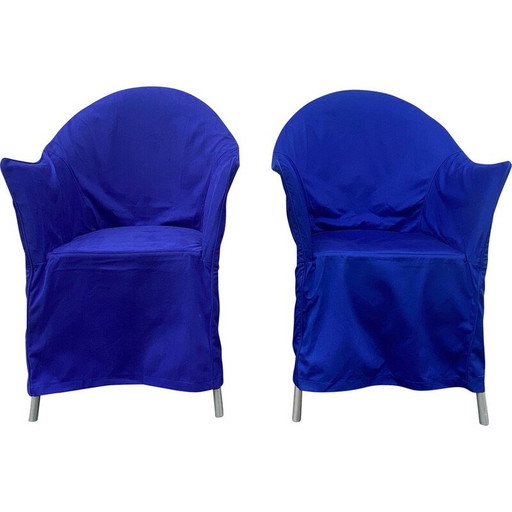 Paar vintage Lord Yo fauteuils in aluminium en polypropyleen van Philippe Starck voor Driade, 1990
