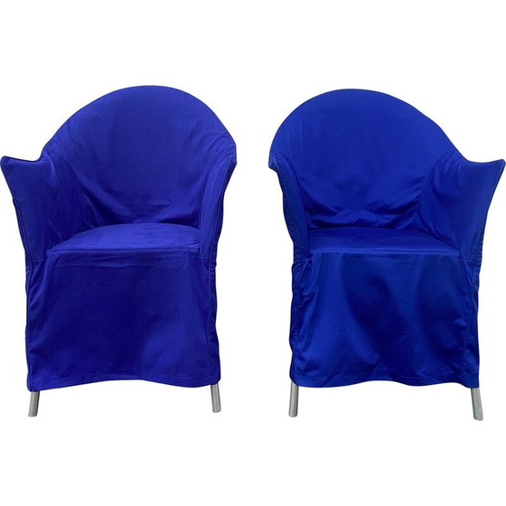 Image 1 of Paar vintage Lord Yo fauteuils in aluminium en polypropyleen van Philippe Starck voor Driade, 1990