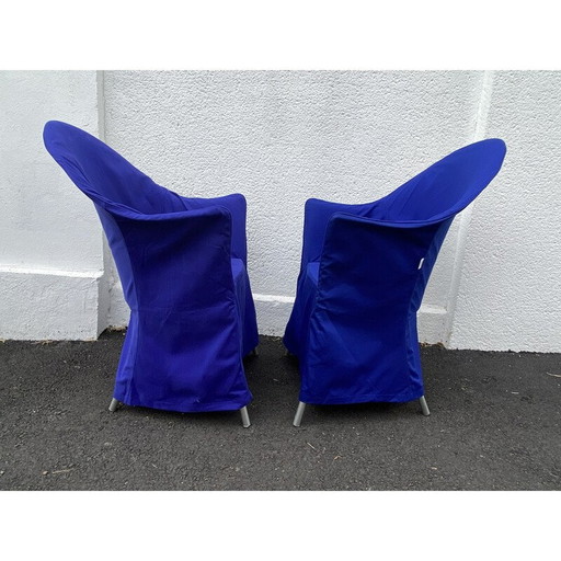 Paar vintage Lord Yo fauteuils in aluminium en polypropyleen van Philippe Starck voor Driade, 1990