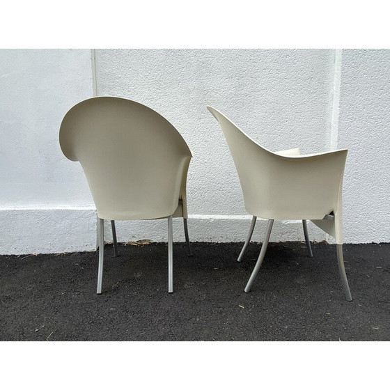 Image 1 of Paar vintage Lord Yo fauteuils in aluminium en polypropyleen van Philippe Starck voor Driade, 1990