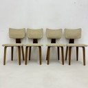 Set Of 4 Mid Century Modern Cor Alons Plywood Dining Chair Dutch Design , 1960S