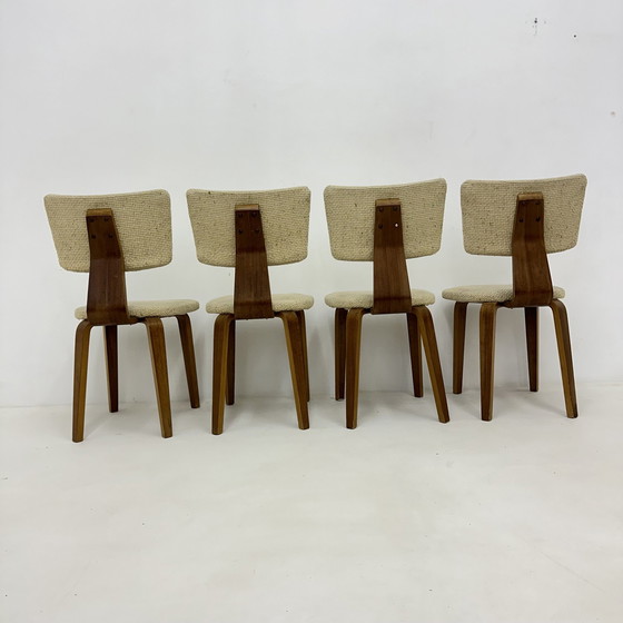 Image 1 of Set Of 4 Mid Century Modern Cor Alons Plywood Dining Chair Dutch Design , 1960S