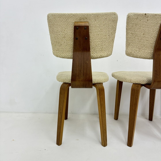 Image 1 of Set Of 4 Mid Century Modern Cor Alons Plywood Dining Chair Dutch Design , 1960S