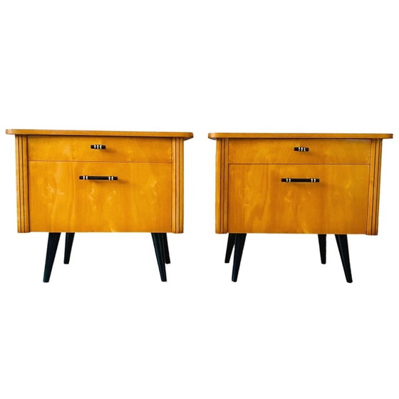 Image 1 of Paar mid-century deens design nachtkastjes glans 1950's