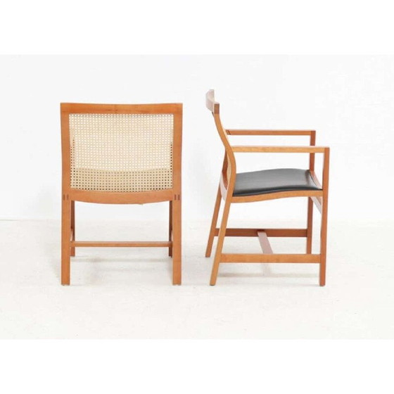 Image 1 of Set van 5 vintage King stoelen in kersenhout van Rud Thygesen en Johnny Sorensen, 1980