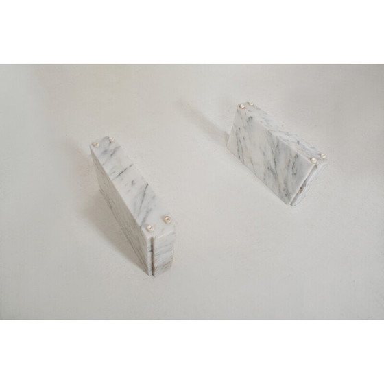 Image 1 of Vintage salontafel in Carrara marmer en glas, jaren 1980