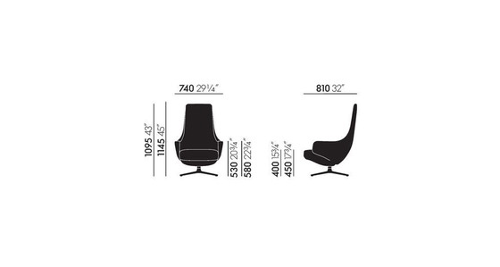 Image 1 of Vitra Repos loungestoel + Panchina voetenbank