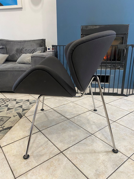 Image 1 of Slice 437 Oranje Fauteuil Door Pierre Paulin Voor Artifort Gris 1980