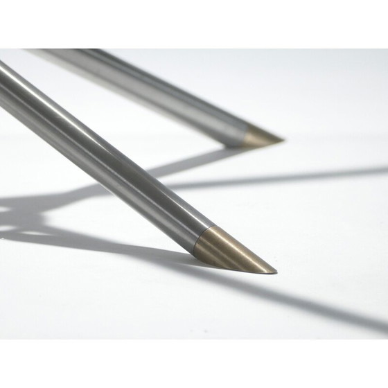 Image 1 of Vintage gunmetal en messing salontafel, 1970