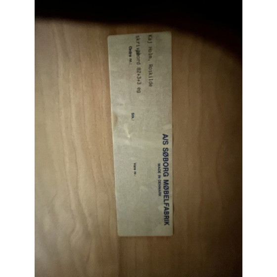 Image 1 of Vintage eikenfineer en messing bureau van Borge Mogensen voor Søborg, 1960