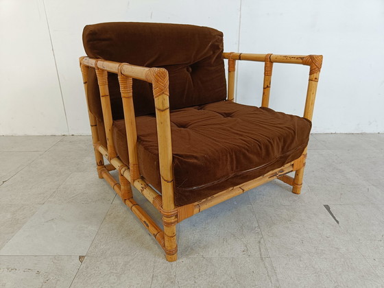 Image 1 of Vintage bamboe fauteuil