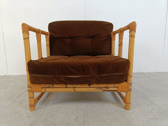 Image 1 of Vintage bamboe fauteuil